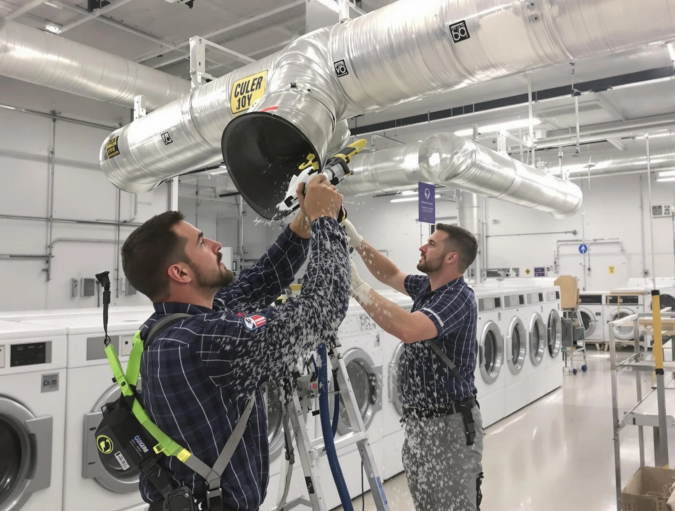 Anaheim Dryer Vent Cleaning team performing large-scale commercial dryer vent cleaning in Anaheim