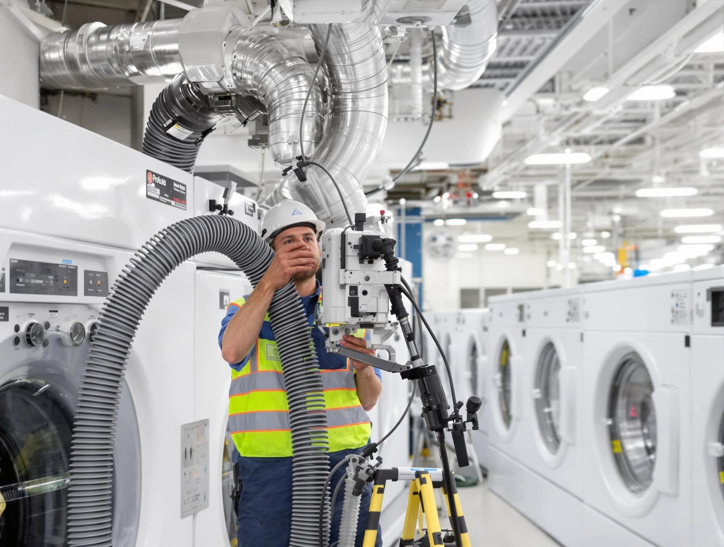 Anaheim Dryer Vent Cleaning team performing commercial-grade dryer vent cleaning at a business facility in Anaheim