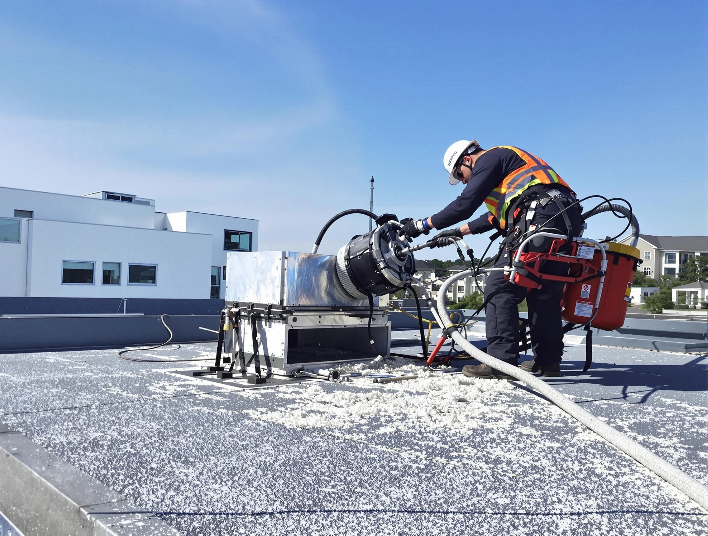 Cleaning Dryer Vent On Roof in Anaheim