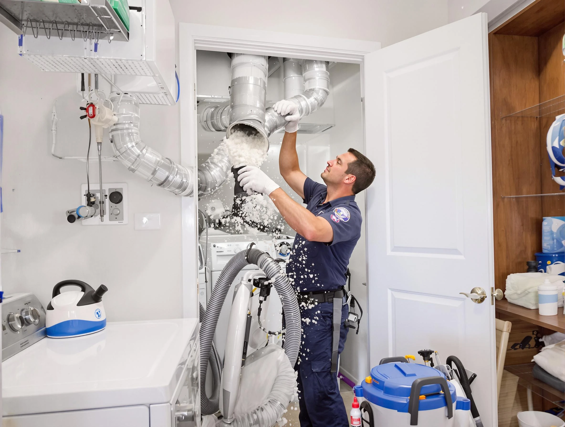 Anaheim Dryer Vent Cleaning technician delivering thorough residential dryer vent cleaning service in Anaheim